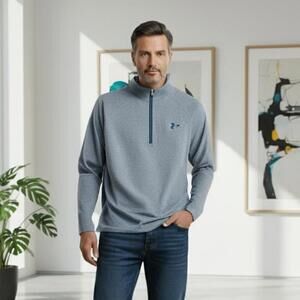 Under Armour Loose Dusty Blue Qtr-Zip Pullover 2XL (AT-11)